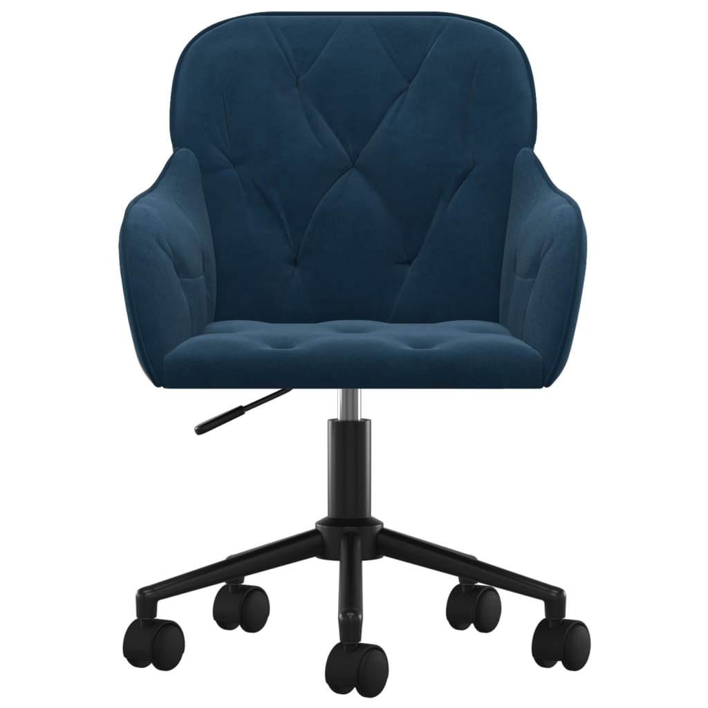 vidaXL Eetkamerstoelen draaibaar 2 st fluweel blauw