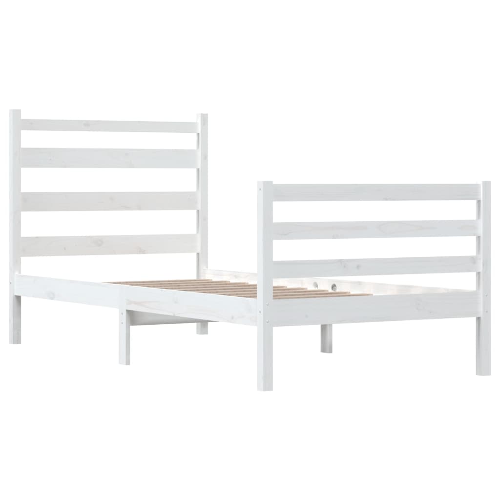 vidaXL Bed frame solid pine wood white 100x200 cm