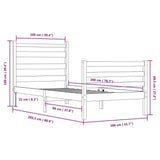 vidaXL Bed frame solid pine wood white 100x200 cm