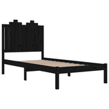 vidaXL Cadre de lit massif vert grenenhout noir 75x190 cm