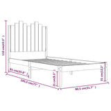 vidaXL Cadre de lit massif vert grenenhout noir 75x190 cm