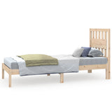 vidaXL Bedframe massief grenenhout zwart 75x190 cm