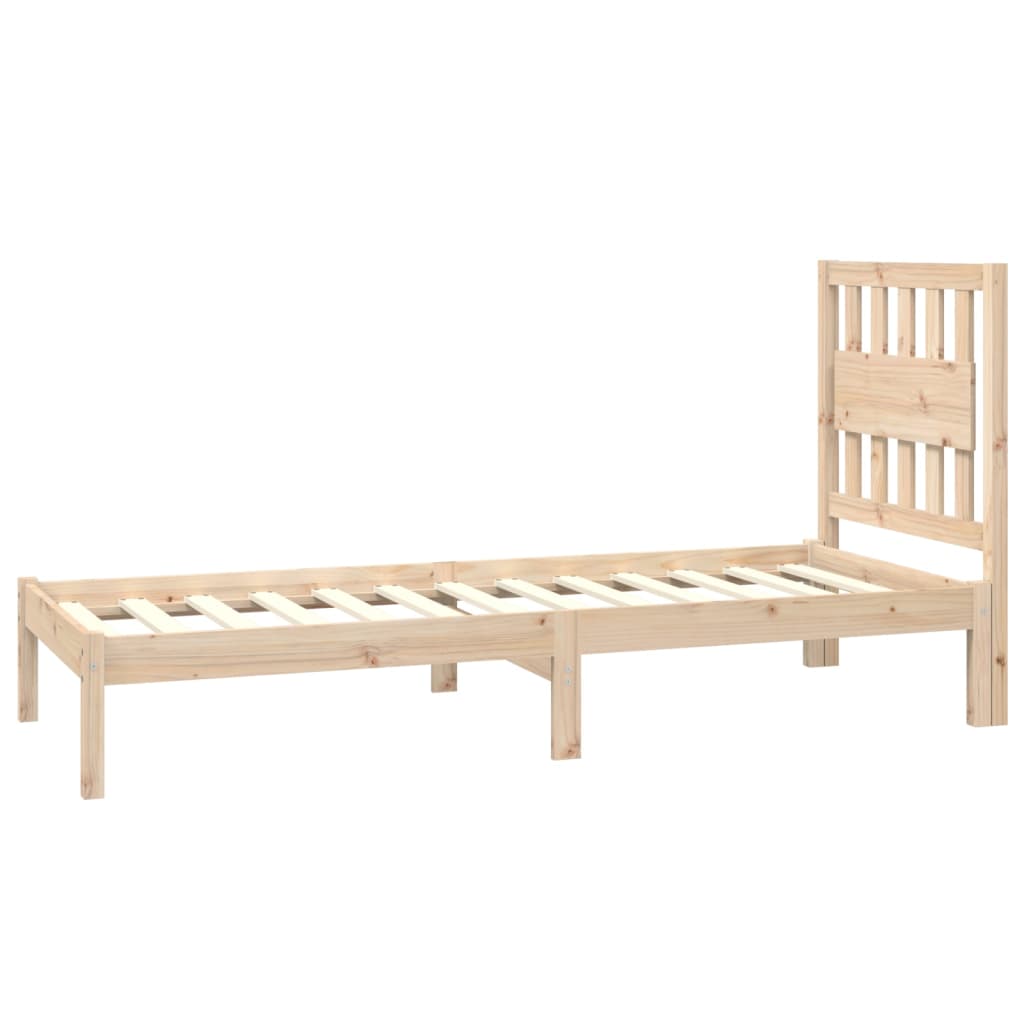 vidaXL Bedframe massief grenenhout zwart 75x190 cm