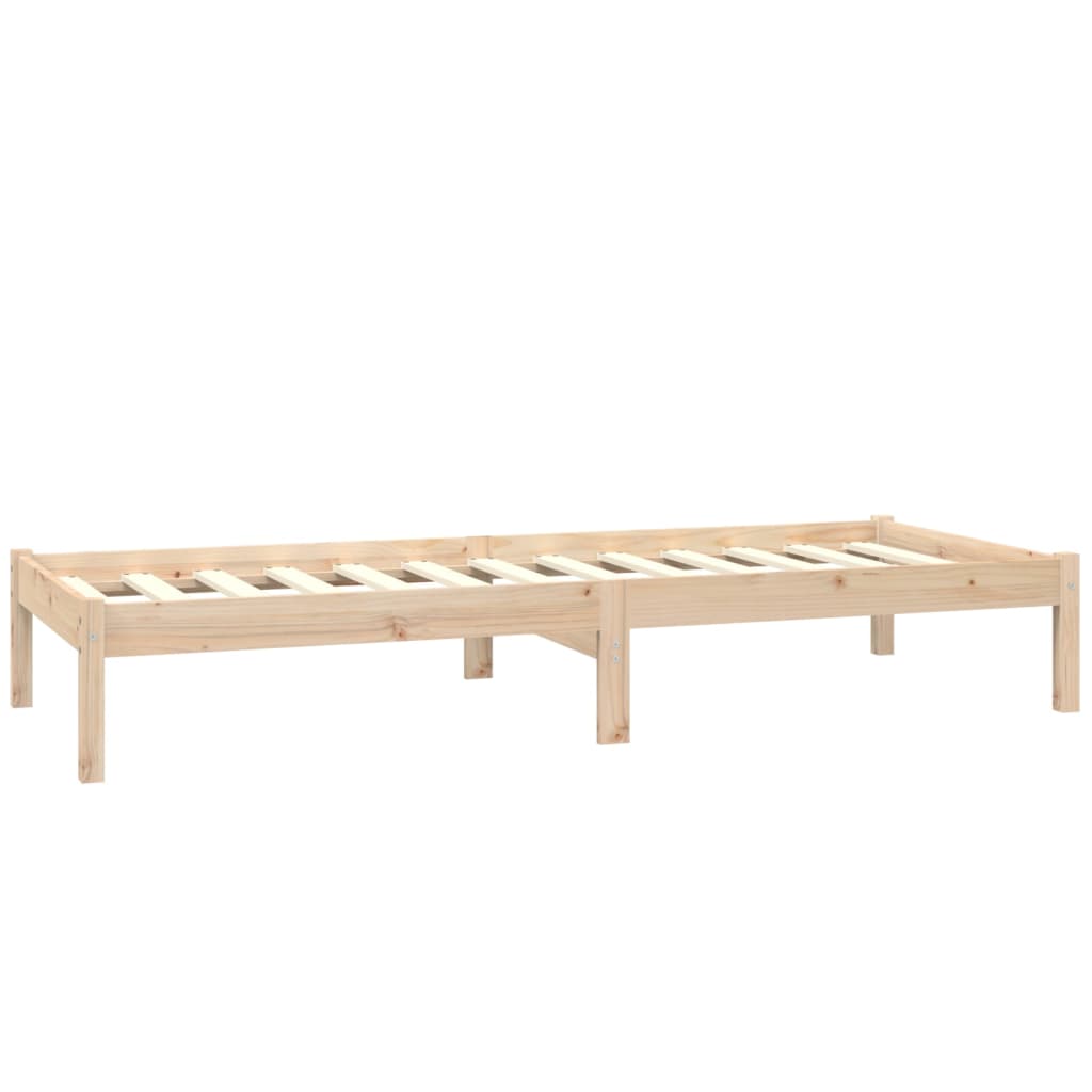 vidaXL Bedframe massief grenenhout zwart 75x190 cm