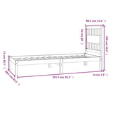 vidaXL Bedframe massief grenenhout zwart 75x190 cm