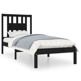 vidaXL Bed frame solid wood black 75x190 cm