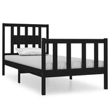 vidaXL Bed frame solid wood black 75x190 cm