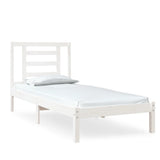 vidaXL Bedframe massief hout wit 75x190 cm