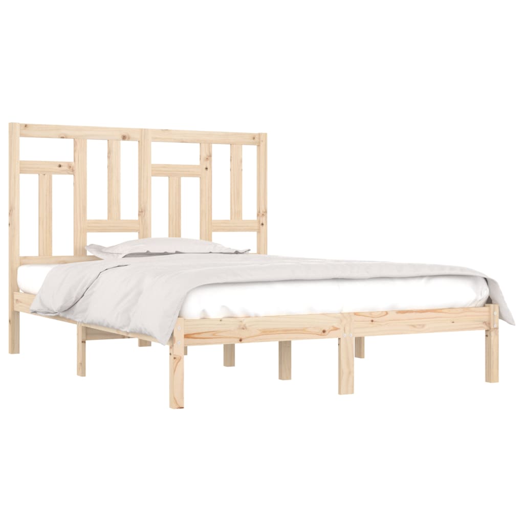 vidaXL Bed Frame Solid Wood 135x190 cm