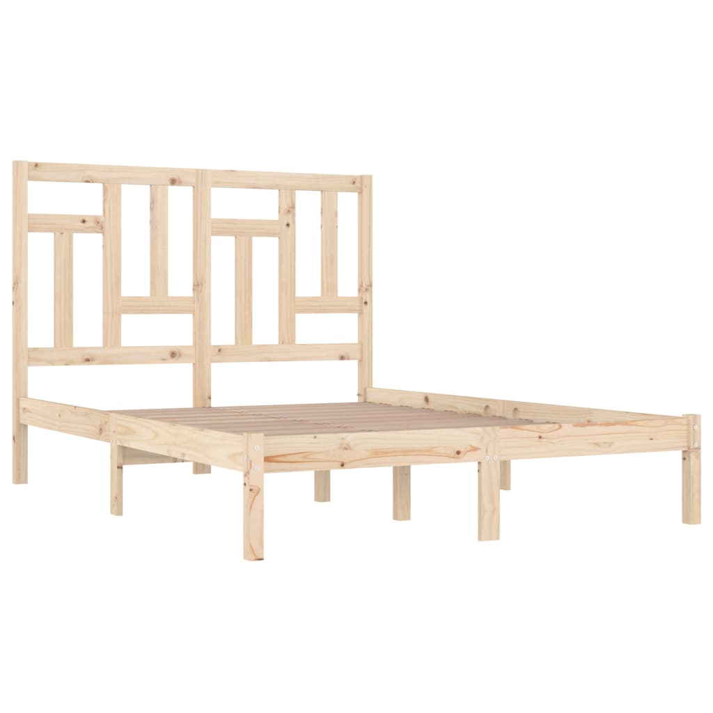 vidaXL Bed Frame Solid Wood 135x190 cm