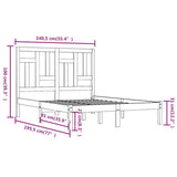vidaXL Bed Frame Solid Wood 135x190 cm