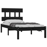 vidaXL Bed frame solid wood black 75x190 cm