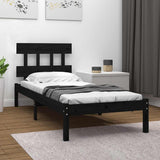 vidaXL Bed frame solid wood black 75x190 cm