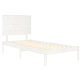 vidaXL Bedframe massief hout wit 90x190 cm