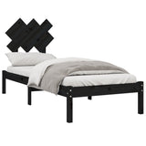 vidaXL Bed frame solid wood black 75x190 cm