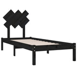 vidaXL Bed frame solid wood black 75x190 cm