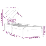 vidaXL Bed frame solid wood black 75x190 cm