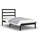 vidaXL Bed frame solid wood black 75x190 cm