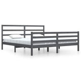 vidaXL Bed Frame Solid Pine Wood Grey 200x200 cm