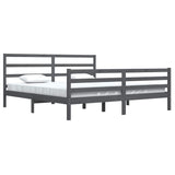 vidaXL Bed Frame Solid Pine Wood Grey 200x200 cm