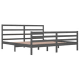 vidaXL Bed Frame Solid Pine Wood Grey 200x200 cm