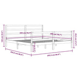 vidaXL Bed Frame Solid Pine Wood Grey 200x200 cm