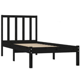 vidaXL Bedframe massief grenenhout zwart 75x190 cm
