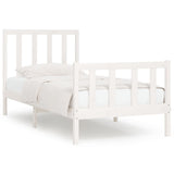 vidaXL Bed Frame Solid Wood White 75x190 cm