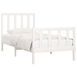 vidaXL Bed Frame Solid Wood White 75x190 cm
