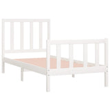 vidaXL Bed Frame Solid Wood White 75x190 cm