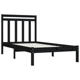 vidaXL Bed frame solid wood black 75x190 cm