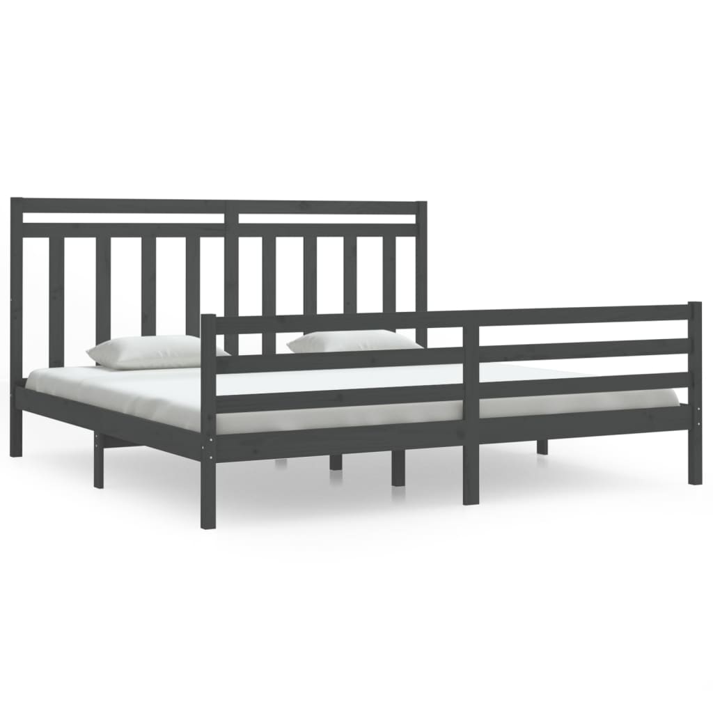 vidaXL Bedframe massief hout wit 100x200 cm