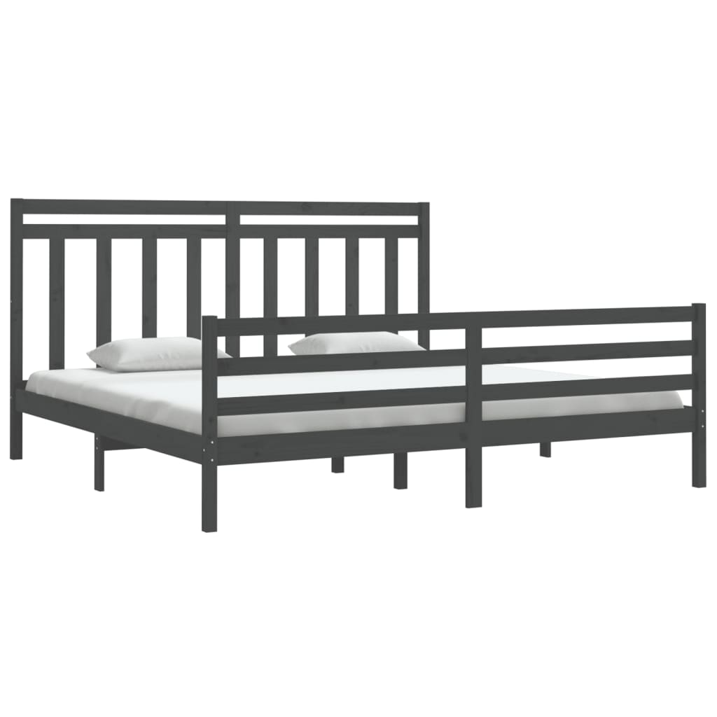 vidaXL Bedframe massief hout wit 100x200 cm