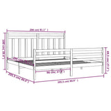 vidaXL Bedframe massief hout wit 100x200 cm