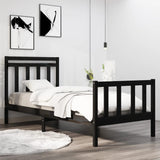 vidaXL Bed frame solid wood black 75x190 cm