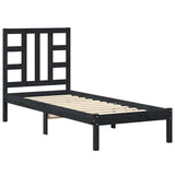 vidaXL Bed frame solid wood black 75x190 cm