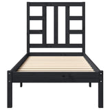 vidaXL Bed frame solid wood black 75x190 cm