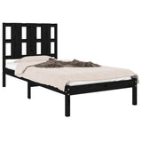 vidaXL Bedframe massief hout zwart 75x190 cm