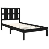 vidaXL Bedframe massief hout zwart 75x190 cm
