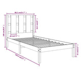 vidaXL Bedframe massief hout zwart 75x190 cm