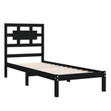 vidaXL Bedframe massief hout zwart 75x190 cm