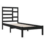 vidaXL Bedframe massief hout zwart 75x190 cm