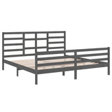 vidaXL Bedframe massief hout grijs 200x200 cm