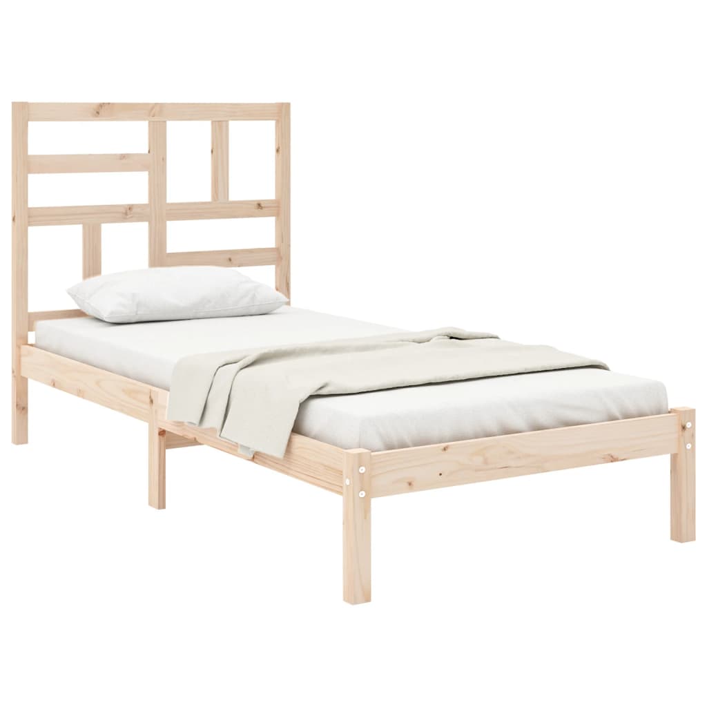 vidaXL Bed Frame Solid Wood 75x190 cm