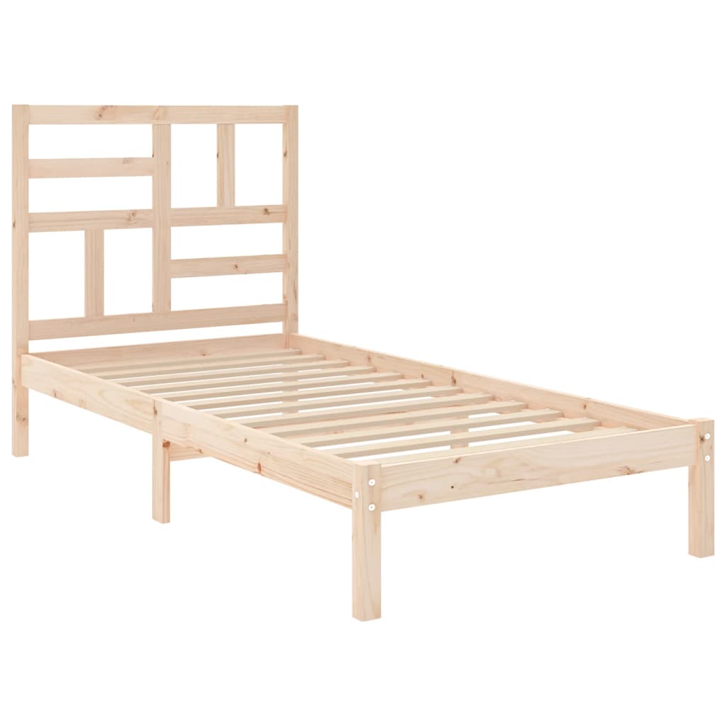 vidaXL Bed Frame Solid Wood 75x190 cm