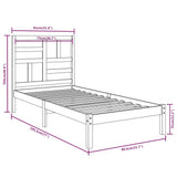 vidaXL Bed Frame Solid Wood 75x190 cm