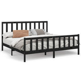 vidaXL Bedframe massief grenenhout zwart 180x200 cm