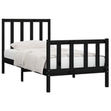 vidaXL Bed Frame Solid Wood Black 180x200 cm