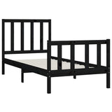 vidaXL Bed Frame Solid Wood Black 180x200 cm