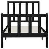 vidaXL Bed Frame Solid Wood Black 180x200 cm